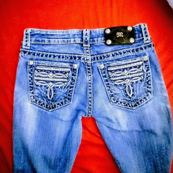 Miss Me Denim - Miss Me Blue Boot Cut Jeans with Embellished Pockets